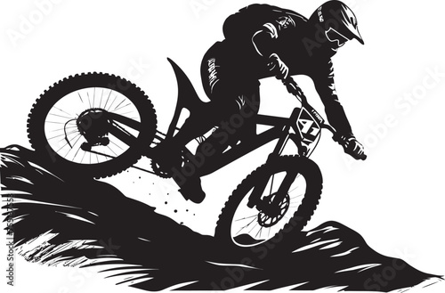 Trail Conqueror Icon Riding High Mountain Majesty Emblem Trailblazing Cyclist