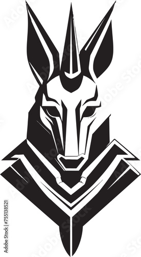 Anubis Ascending A Striking Mascot Logo Design in Abstract Lines Whispers of the Jackal An Abstract Anubis Mascot Vector Graphic Design © BABBAN