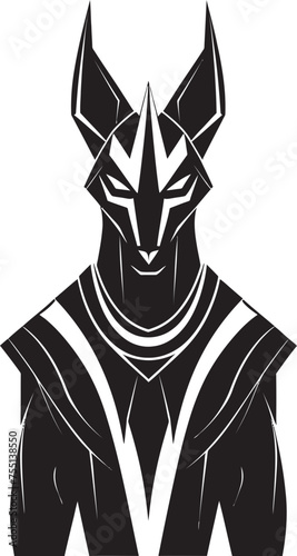 Modern Underworld Spirit An Abstract Anubis Icon for Protection Anubis Reimagined A Dynamic Mascot Logo Design for Bold Brands © BABBAN