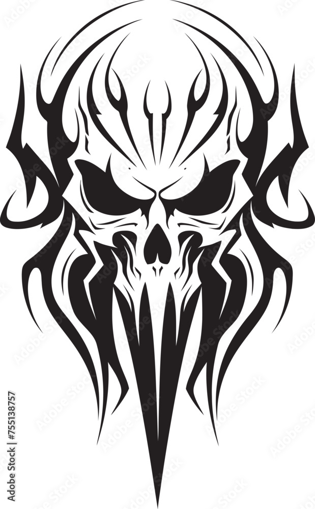 Echoes of Eternity Abstract Skull Logo Design Luminous Legacy Tattoo Vector Symbol Fusion