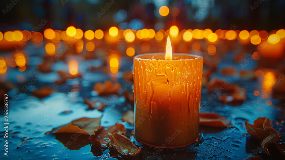 Visualize the poignant lighting of the Passover memorial candle