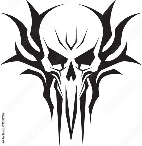 Ethereal Elegance Abstract Skull Ink Fusion Cosmic Cranium Chronicles Tattoo Vector Icon