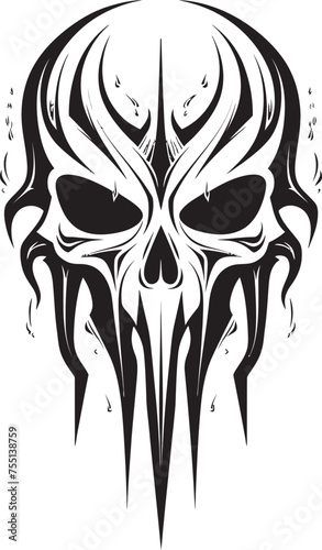 Ephemeral Echoes Abstract Skull Emblem Fusion Dreamweavers Mark Tattoo Vector Design Icon