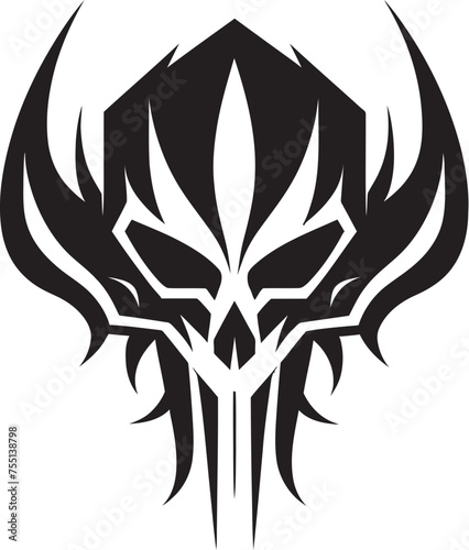Abstract Aether Tattooed Vector Skull Emblem Phantom Phases Vector Iconic Skull Symbol