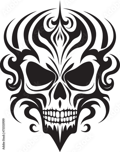 Abstract Aether Skull Tattoo Graphics Wraiths Whisper Vector Iconic Symbol