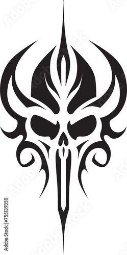 Ephemeral Echoes Abstract Skull Emblem Dreamweavers Mark Tattoo Vector Design
