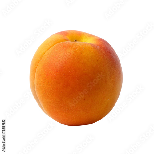 Ripe apricot isolated on a transparent background.