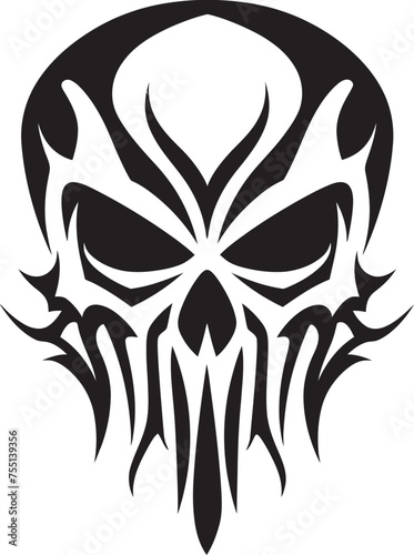 Cosmic Carvings Tattoo Vector Emblem Astral Alchemy Abstract Skull Logo