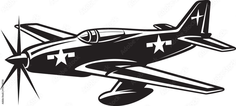 Sky Sentinel Thunderbolt Emblematic Vector Icon Graphic Thunderhawk Tribute Air Force Thunderbolt Iconic Vector Graphic Emblematic