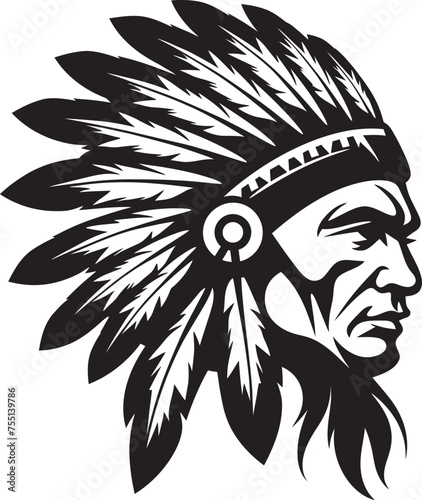 Spirit of the Wild Apache Face Iconography Thunder Warrior Apache Logo Symbolic © BABBAN