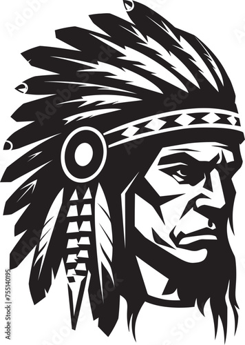 Spirit Sentinel Tribal Logo Icon Thunder Majesty Apache Emblem Vector