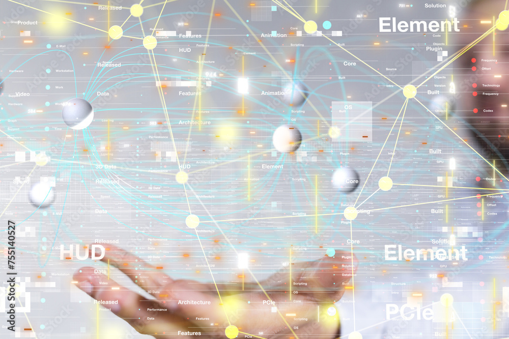 Global network. Blockchain. 3D illustration. Neural networks and artificial intelligence. Abstract Global network. Blockchain. 3D illustration. Neural networks and artificial intelligence. Abstract