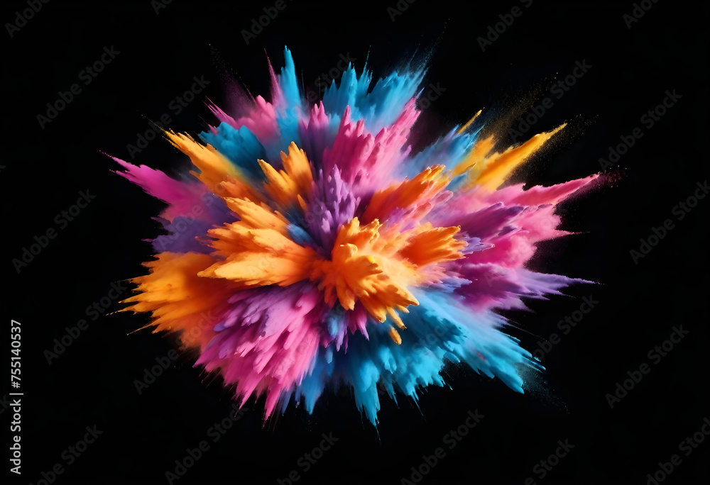 colorful powder explosion on black background colorful powder explosion on black background