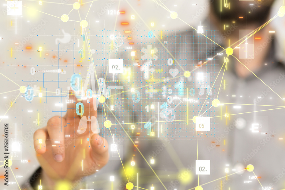 digital medical futuristic interface 3D rendering digital medical futuristic interface 3D rendering