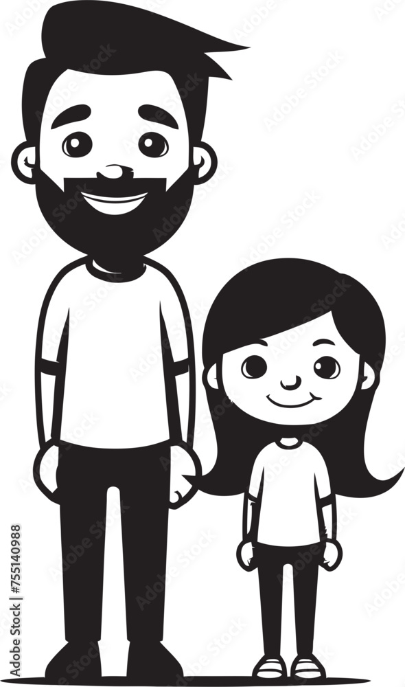 Family Love Happy Father and Daughter Vector Daddys Joyful Adventures Cartoon Logo Iconography Family Love Happy Father and Daughter Vector Daddys Joyful Adventures Cartoon Logo Iconography