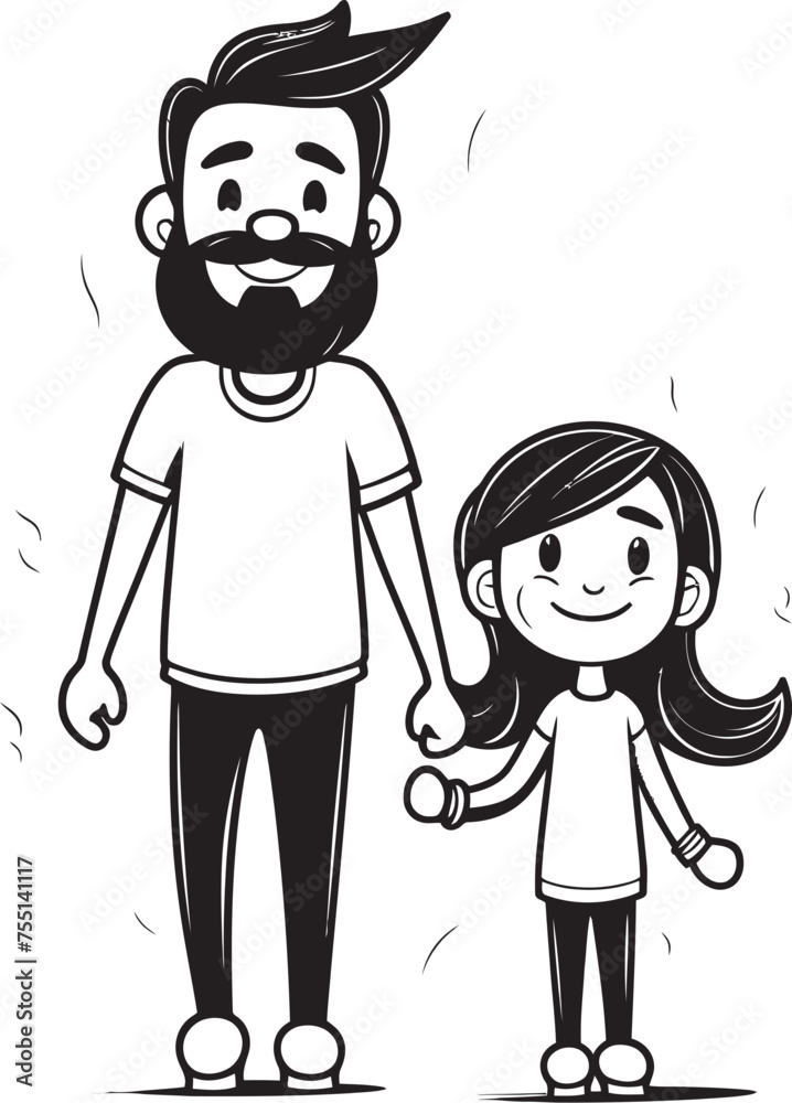 Joyful Adventures Cartoon Logo Iconography Daddys Joyride Happy Father and Daughter Emblem Joyful Adventures Cartoon Logo Iconography Daddys Joyride Happy Father and Daughter Emblem