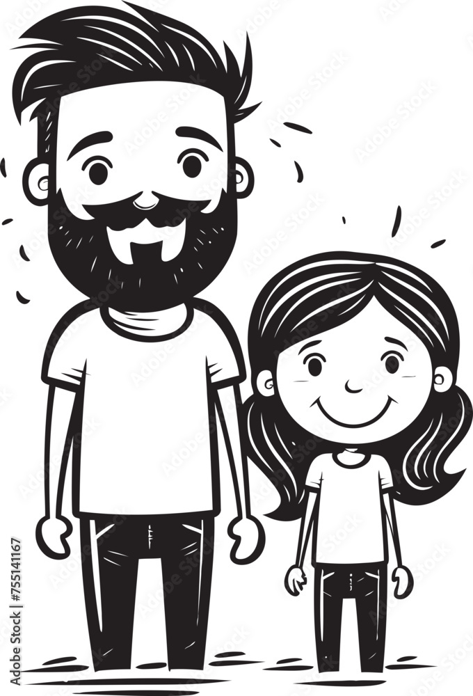 Heartwarming Moments Cartoon Logo Graphic Daddys Delight Happy Family Emblem Heartwarming Moments Cartoon Logo Graphic Daddys Delight Happy Family Emblem
