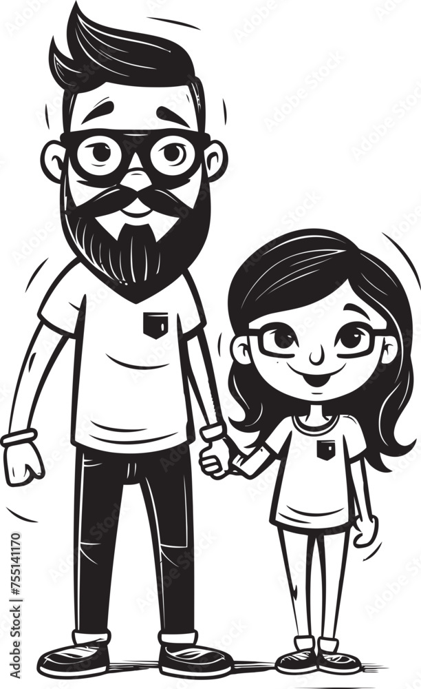 Daddys Delight Happy Family Emblem Precious Bonding Cartoon Vector Icon Daddys Delight Happy Family Emblem Precious Bonding Cartoon Vector Icon