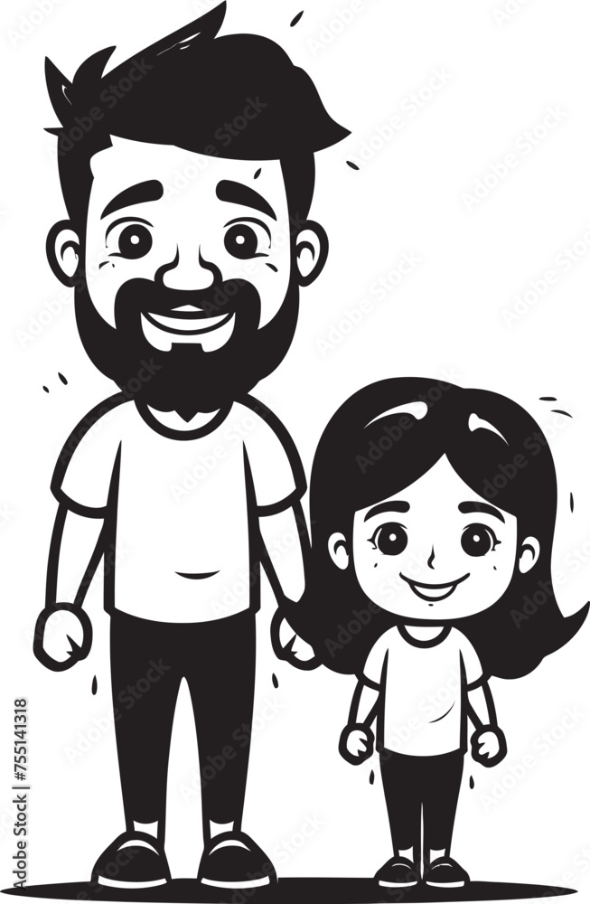 Cheerful Company Cartoon Vector Design Daddys Joyful Bond Father Daughter Graphic Cheerful Company Cartoon Vector Design Daddys Joyful Bond Father Daughter Graphic