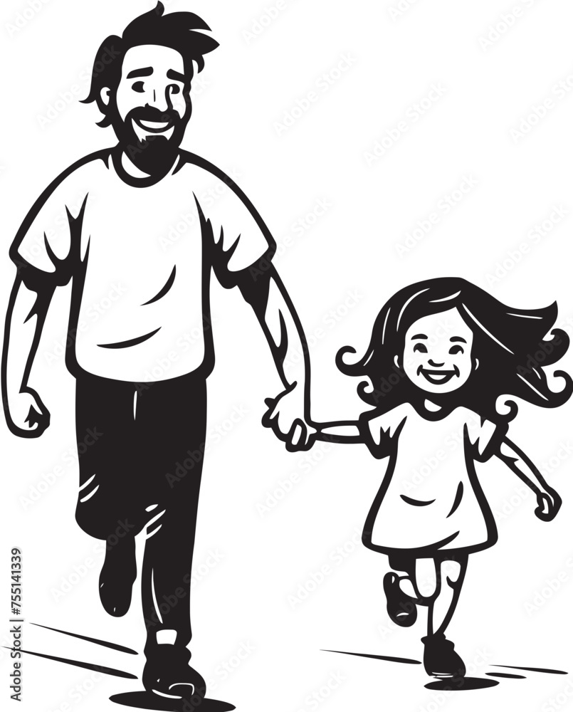 Cheerful Adventures Father Daughter Graphic Daddys Joyride Cartoon Logo Iconography Cheerful Adventures Father Daughter Graphic Daddys Joyride Cartoon Logo Iconography