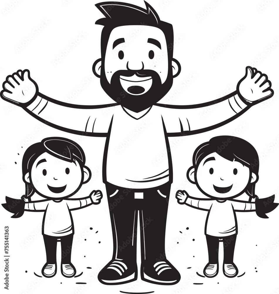 Loving Laughter Happy Family Logo Daddys Delight Cartoon Vector Icon Loving Laughter Happy Family Logo Daddys Delight Cartoon Vector Icon