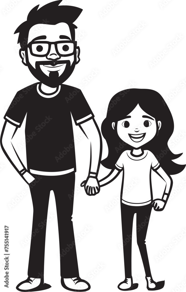 Daddys Love Happy Family Symbol Fun filled Moments Cartoon Iconic Design Daddys Love Happy Family Symbol Fun filled Moments Cartoon Iconic Design