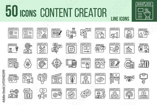 Content Creator Icons Set