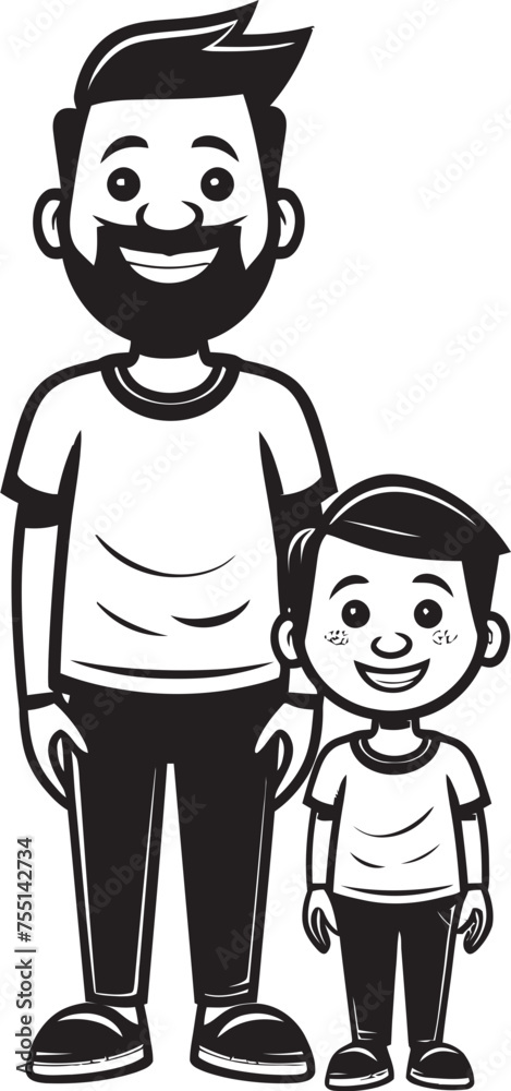 Daddys Little Buddy Cartoon Symbolic Emblem Heartfelt Happiness Happy Family Icon Daddys Little Buddy Cartoon Symbolic Emblem Heartfelt Happiness Happy Family Icon