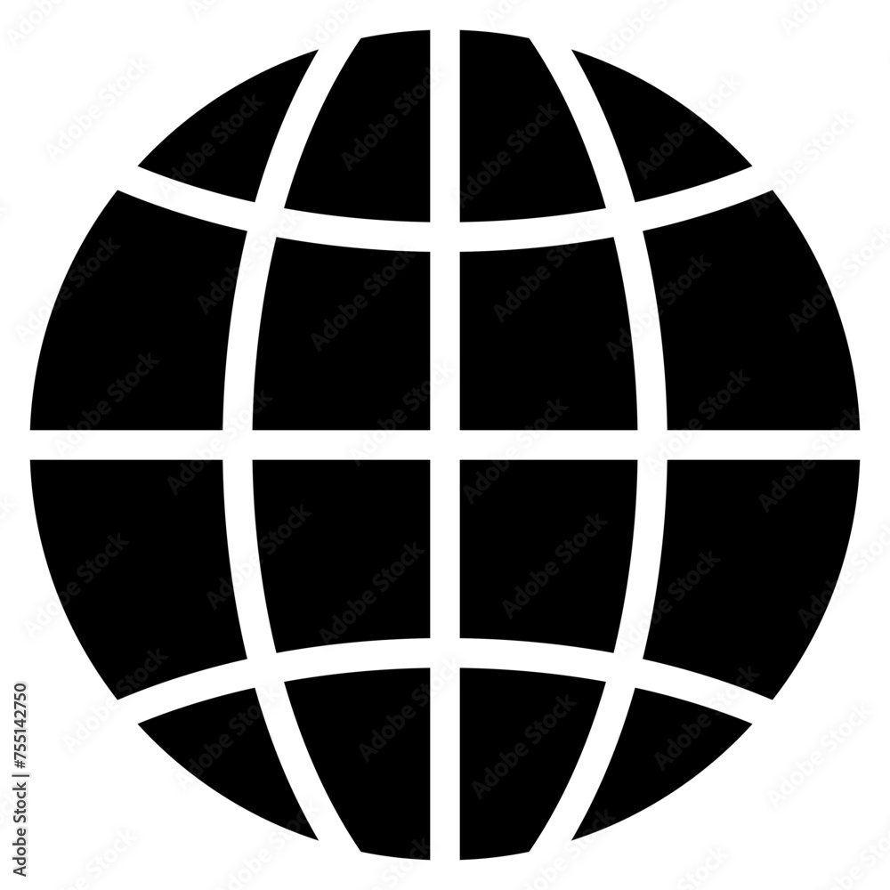 Worldwide Globe Grid Icon