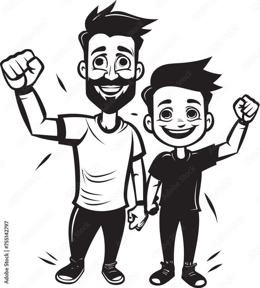 Joyous Connection Happy Family Emblem Daddys Joyride Father Son Vector Emblem Joyous Connection Happy Family Emblem Daddys Joyride Father Son Vector Emblem