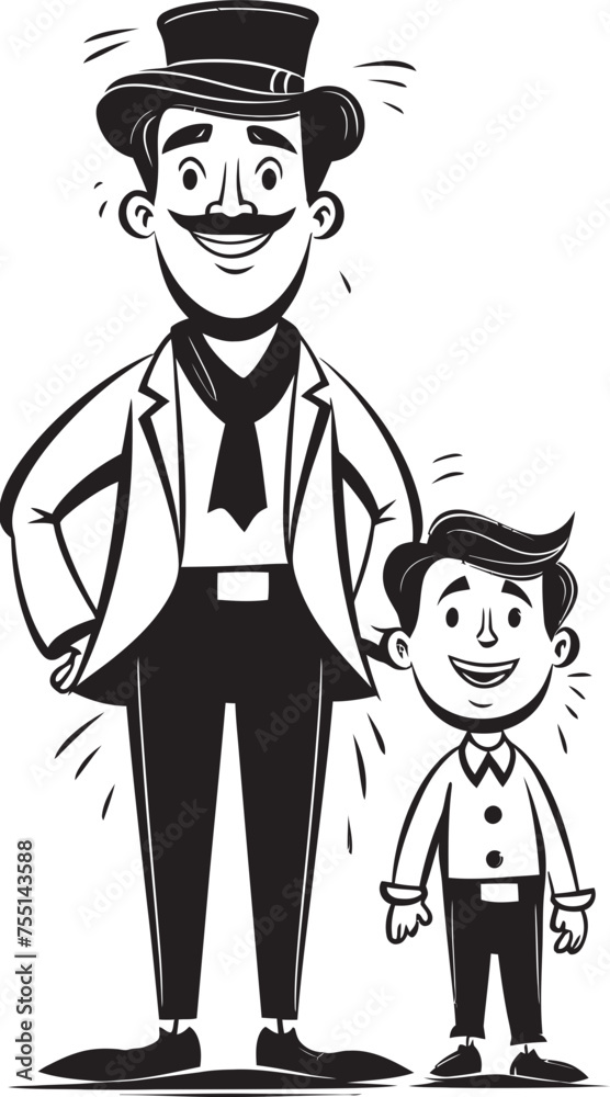 Dads Little Hero Cartoon Vector Icon Heartwarming Connection Father Son Emblem Dads Little Hero Cartoon Vector Icon Heartwarming Connection Father Son Emblem