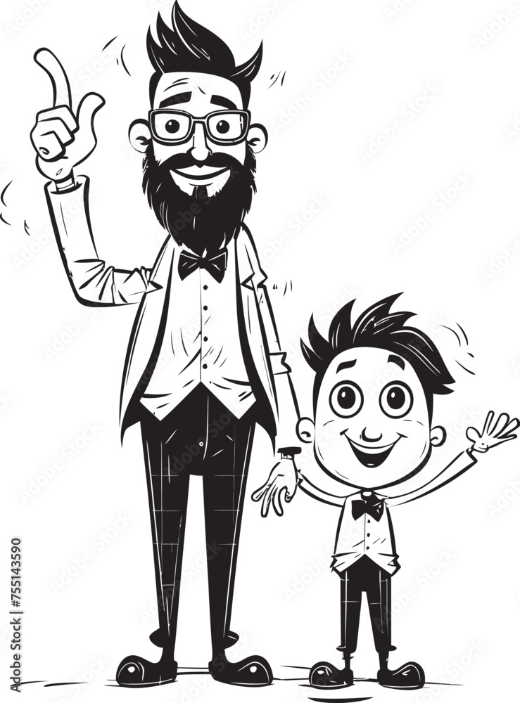 Fun filled Memories Cartoon Logo Icon Daddys Boy Happy Dad and Son Symbol Fun filled Memories Cartoon Logo Icon Daddys Boy Happy Dad and Son Symbol