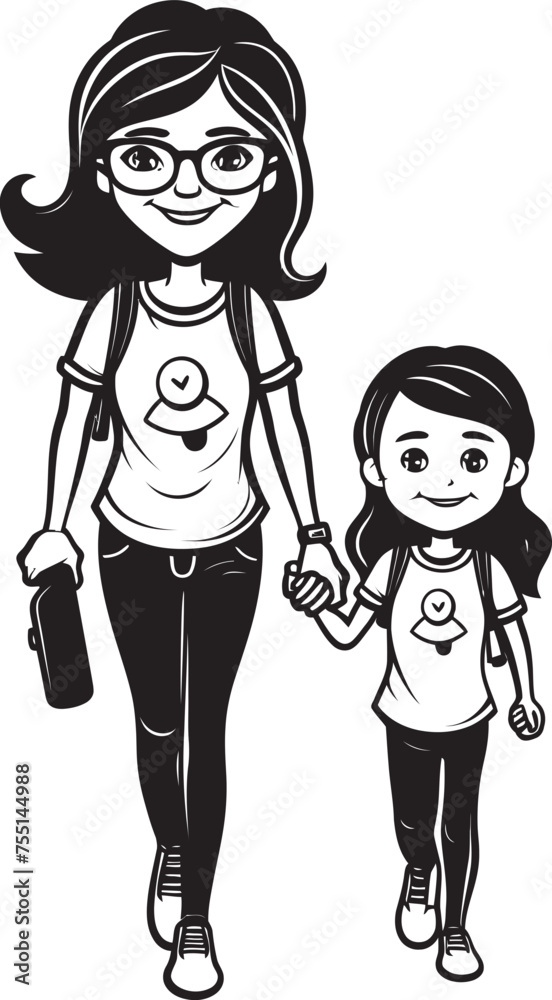 Loving Laughter Mother Daughter Iconic Emblem Mommys Tender Love Cartoon Logo Emblem Loving Laughter Mother Daughter Iconic Emblem Mommys Tender Love Cartoon Logo Emblem