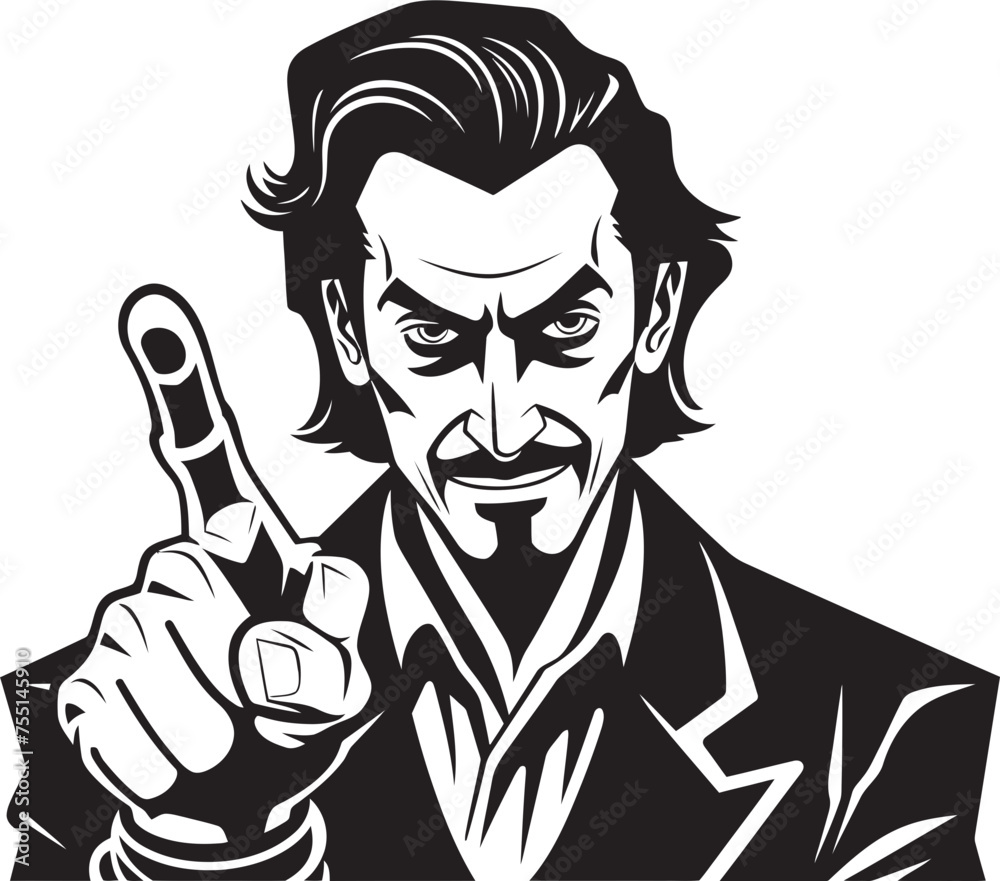 Gesture Illustration Finger Sign Emblem Symbolic Direction Cartoon Vector Symbol