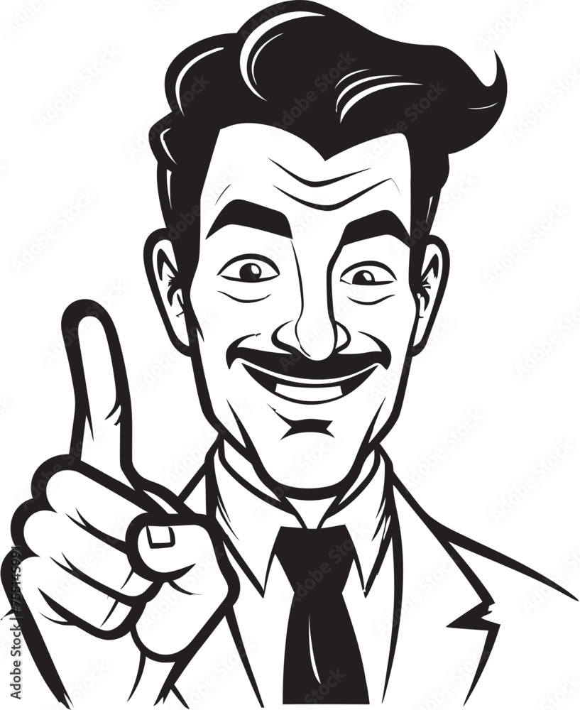 Playful Gesture Mans Finger Iconic Design Symbolic Interaction Cartoon Vector Symbol Playful Gesture Mans Finger Iconic Design Symbolic Interaction Cartoon Vector Symbol