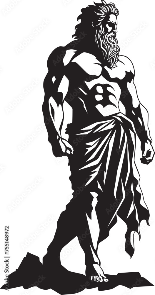 Legendary Champion Vector Symbolic Design Mythical Guardian Hercules Emblematic Symbol