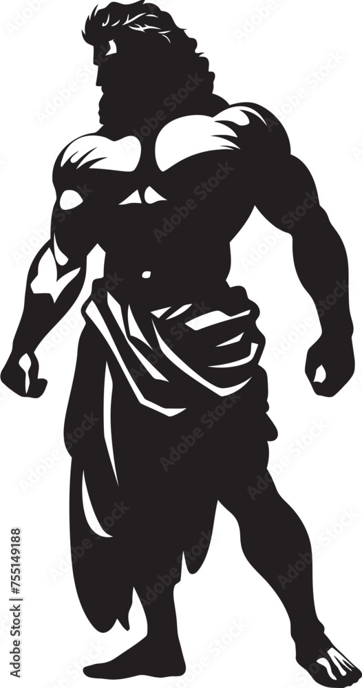Strength Incarnate Ancient Hero Emblem Heroic Legacy Vector Graphic Design