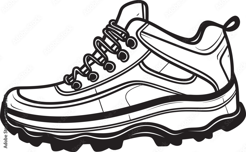 Trail Trekker Vector Outdoor Shoe Icon Outdoor Explorer Iconic Logo Design