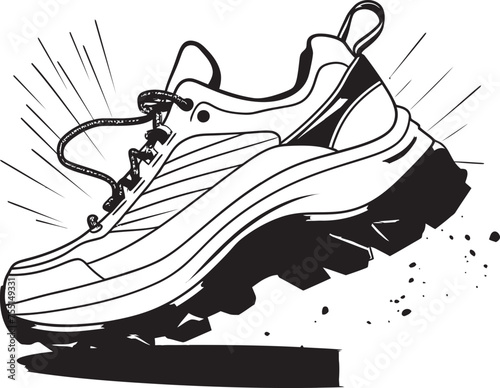 Hiking Haven Vector Logo Graphic Adventure Expedition Iconic Shoe Symbol