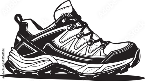 Trailblazing Explorer Vector Logo Symbol Nature Trail Trekker Iconic Outdoor Shoe Design