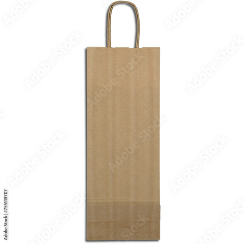 An unique concept of craft paper bag isolated on plain background , very suitable to use in mostly project.