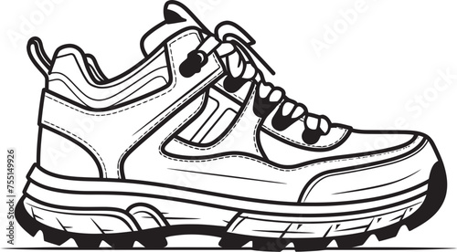 Trailblazing Explorer Vector Shoe Symbol Nature Trail Trekker Iconic Outdoor Shoe Emblem