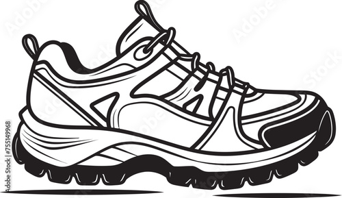 Trekking Triumph Vector Shoe Icon Pathway Pioneer Iconic Outdoor Shoe Emblem