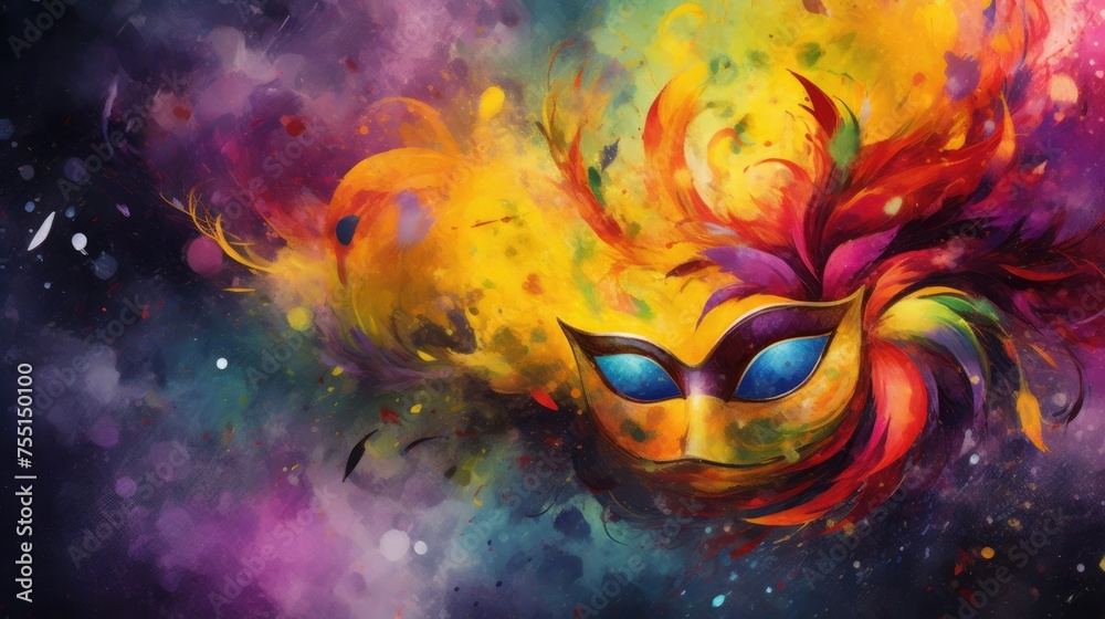 Obraz premium Elevate your project with the captivating allure of this digital watercolor background, showcasing abstract splashes of colorful art, adding a vibrant and energetic aesthetic