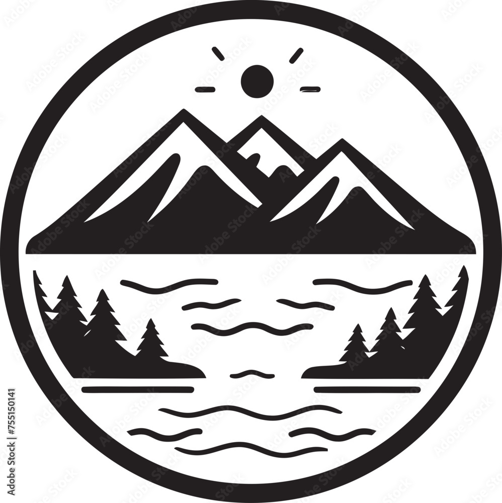 Serene Shores Simple Nature Logo Design Organic Oasis Clean Vector Landscape Symbol Serene Shores Simple Nature Logo Design Organic Oasis Clean Vector Landscape Symbol