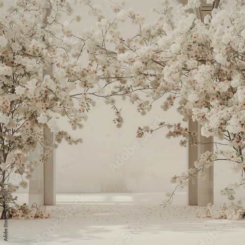 arche floral blanc