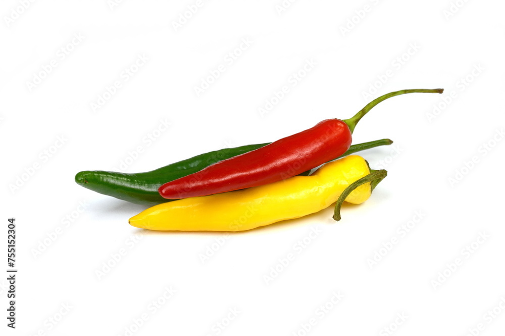 Close-up of different coloured chillies Close-up of different coloured chillies