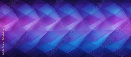 A patterned display device showcasing a symmetrical arrangement of arrows in shades of purple, violet, magenta, and electric blue on a rectangular canvas