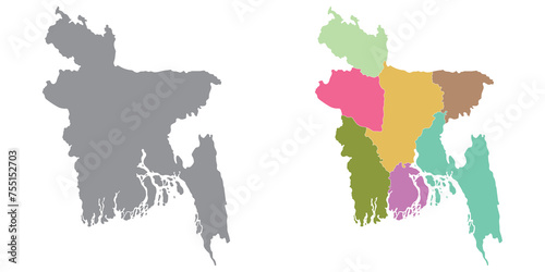Bangladesh map. Map of Bangladesh in set