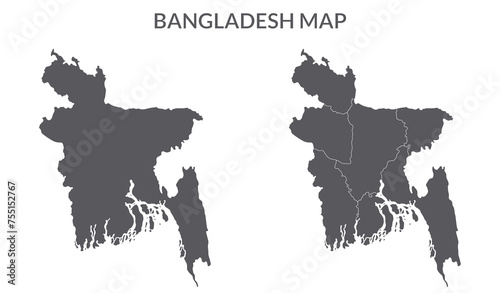 Bangladesh map. Map of Bangladesh in grey set